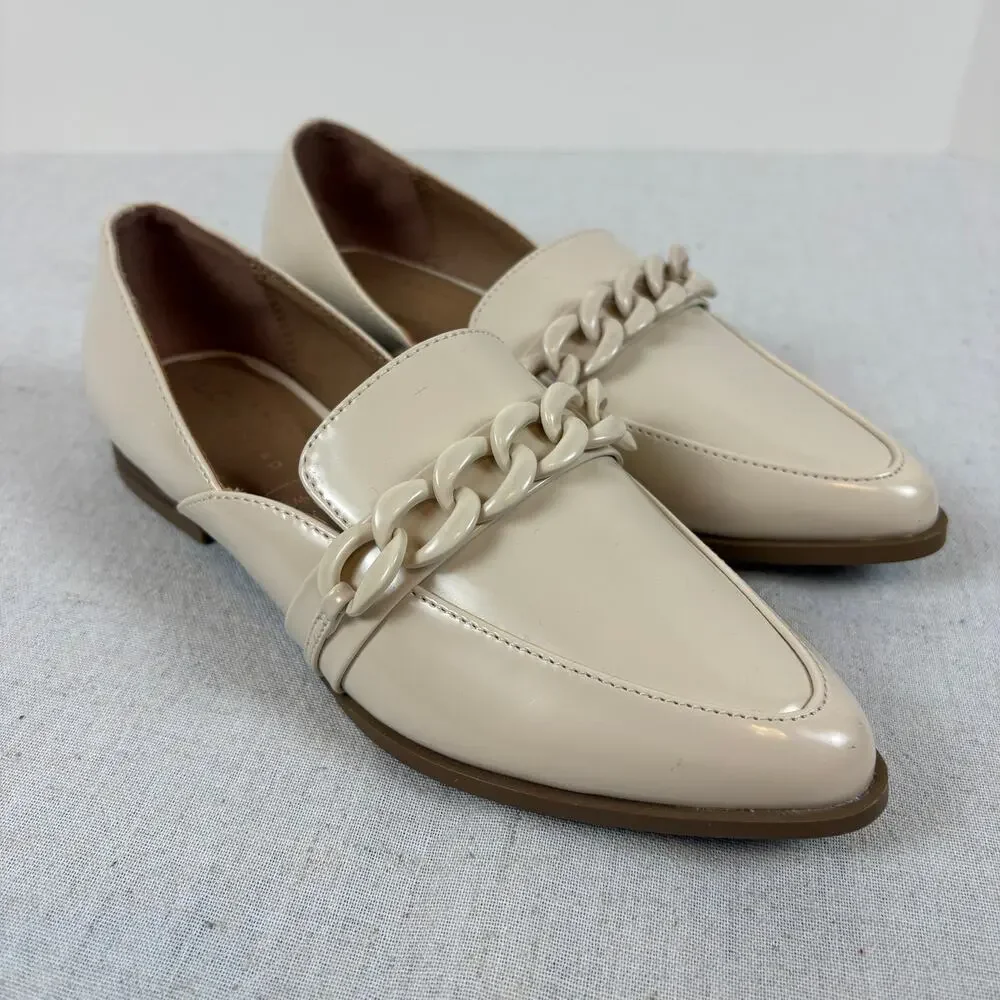 LC Lauren Conrad Demii Chain Women's Loafers Bone Size 6